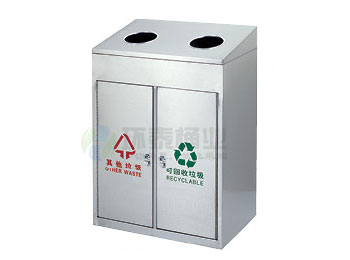 方形不锈钢分类垃圾箱HT-BXG1550,不锈钢,垃圾桶,HT-BXG1550,不锈钢,垃圾桶,HT-