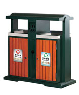 新款分类钢木垃圾桶HT-GM6990