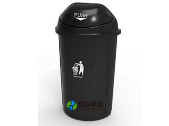 圆形户外80L深灰色塑料垃圾桶HT-SL3520,圆形,户外,80L,深灰色,塑料,垃圾桶,HT-SL3520