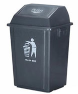 户外深灰色40L塑料垃圾桶HT-SL3650