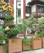街道广场绿化带防腐木花箱HT-HX130