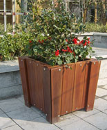 木纹色户外防腐木花箱花盆HT-XH140