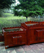 三个组合防腐木广场商场花箱HT-HX210