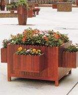 街道百货广场防腐木花箱HT-HX250