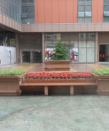 室外百货广场防腐木花盆HT-HX360