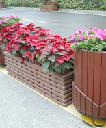 景区街道圆形防腐木花箱HT-HX430