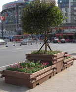 街道公路旁防腐实木花箱HT-HX510