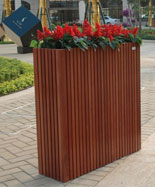 广场房产防腐木实木花箱HT-HX790