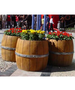 户外广场商场木桶形花箱HT-HX840