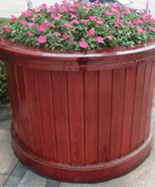 户外百货商场防腐木花盆HT-HX850