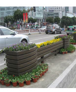 城市街道隔离防腐木花箱HT-HX980