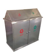 户外分类不锈钢垃圾桶HT-BXG1700