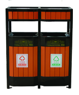 双桶分类木条垃圾箱HT-GM6160