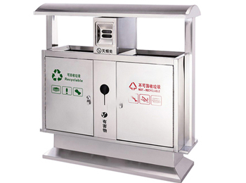 户外不锈钢分类垃圾箱HT-BXG1080,钢板,垃圾桶,欢迎,使用,ueditor,