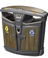 德澜仕木纹钢木垃圾桶HT-WDF400