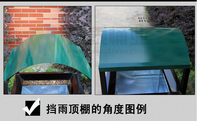 户外正方形钢木垃圾桶