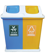 双色玻璃钢分类垃圾桶HT-BLG2270