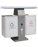 米色分类钢制户外垃圾桶HT-GZ4100