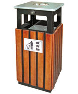 户外方形木条垃圾桶HT-GM6390
