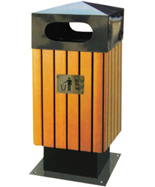 座地式钢木垃圾桶HT-GM6550